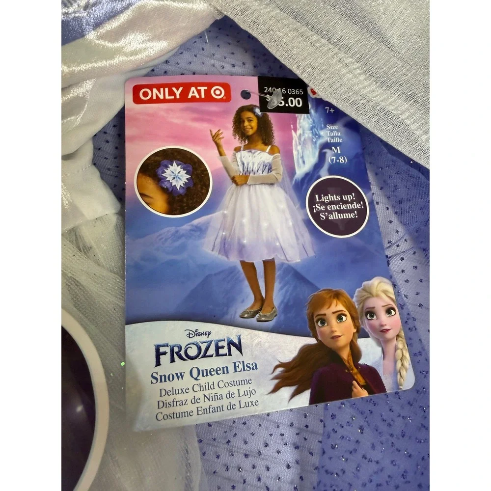 Disney Frozen Snow Queen Elsa Light Up Deluxe Costume Kids Medium 7-8 128089K